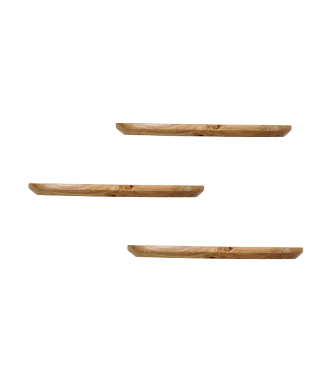 Wandplank Mangohout Naturel | 60 cm | Set van 3