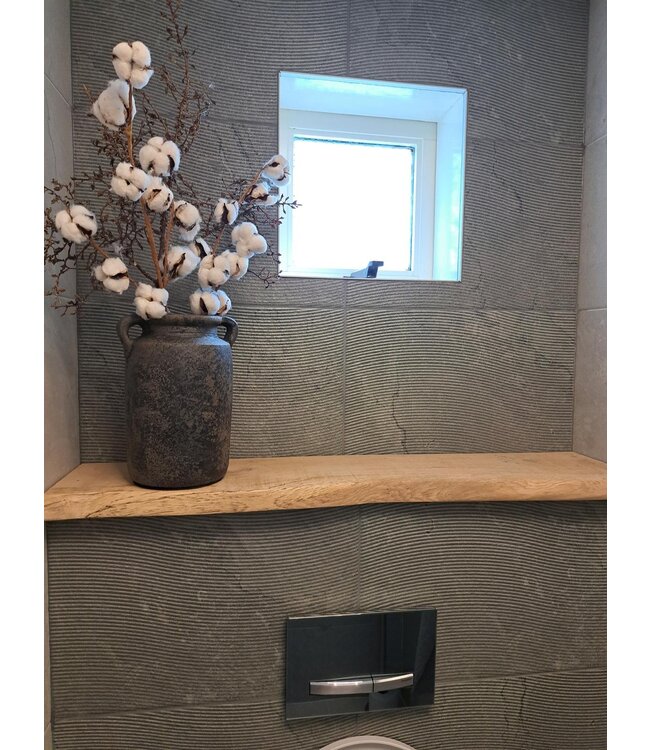 XXL eiken vensterbank op maat | 40 mm dik | Geschaafd & geleefde voorkant (180–350 cm)