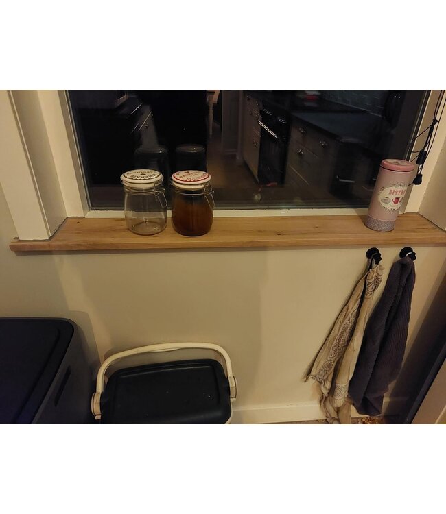 XXL eiken vensterbank op maat | 40 mm dik | Geschaafd & strak gezaagd (180–350 cm)