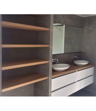 Wolff Houtbewerking Eiken wandplank nis montage 4 cm dik | Geschaafd