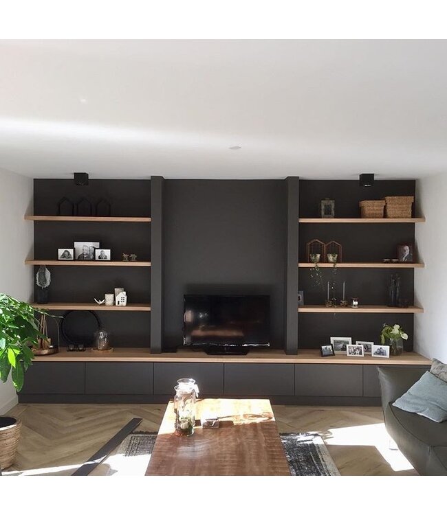 Eiken wandplank nis montage 4 cm dik | Geschaafd