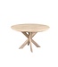 Ronde eiken eettafel met matrixpoot en Deense rand – Ø 150 cm, 4 cm dik