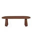 Ovale eiken eettafel met taps toelopende poot en afgeronde rand – 280 x 110 cm, 4 cm dik
