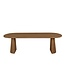 Ovale eiken eettafel met taps toelopende poot en afgeronde rand – 260 x 110 cm, 4 cm dik