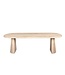Ovale eiken eettafel met taps toelopende poot en afgeronde rand – 260 x 110 cm, 4 cm dik