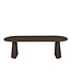 Ovale eiken eettafel met taps toelopende poot en afgeronde rand – 240 x 110 cm, 4 cm dik