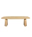 Bootvormige eiken eettafel met taps toelopende poot en Deense rand – 240 x 110 cm, 4 cm dik