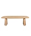 Bootvormige eiken eettafel met taps toelopende poot en Deense rand – 220 x 110 cm, 4 cm dik