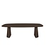 Bootvormige eiken eettafel met taps toelopende poot en Deense rand – 200 x 110 cm, 4 cm dik