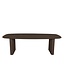 Bootvormige eiken eettafel met zuilpoot en Deense rand – 220 x 110 cm, 4 cm dik
