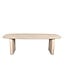 Bootvormige eiken eettafel met zuilpoot en Deense rand – 220 x 110 cm, 4 cm dik