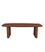 Bootvormige eiken eettafel met zuilpoot en Deense rand – 200 x 110 cm, 4 cm dik