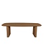 Bootvormige eiken eettafel met zuilpoot en Deense rand – 200 x 110 cm, 4 cm dik