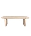 Bootvormige eiken eettafel met zuilpoot en Deense rand – 180 x 100 cm, 4 cm dik