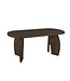 Ovale eiken eettafel met boogpoot en rechte rand – 280 x 110 cm, 4 cm dik