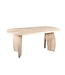 Ovale eiken eettafel met boogpoot en rechte rand – 260 x 110 cm, 4 cm dik