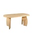 Ovale eiken eettafel met boogpoot en rechte rand – 220 x 110 cm, 4 cm dik