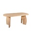 Ovale eiken eettafel met boogpoot en rechte rand – 200 x 90 cm, 4 cm dik