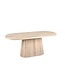 Ovale eiken eettafel met conische kolompoot en rechte rand – 240 x 110 cm, 4 cm dik