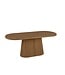 Ovale eiken eettafel met conische kolompoot en rechte rand – 240 x 100 cm, 3 cm dik