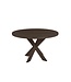 Ronde eiken eettafel met matrixpoot en rechte rand – Ø 150 cm, 4 cm dik