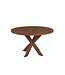 Ronde eiken eettafel met matrixpoot en rechte rand – Ø 130 cm, 4 cm dik