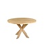 Ronde eiken eettafel met matrixpoot en rechte rand – Ø 110 cm, 4 cm dik