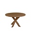 Ronde eiken eettafel met matrixpoot en rechte rand – Ø 110 cm, 4 cm dik