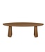 Ovale eiken eettafel met taps toelopende poot en Deense rand – 280 x 120 cm, 4 cm dik