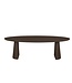Ovale eiken eettafel met taps toelopende poot en Deense rand – 240 x 110 cm, 4 cm dik