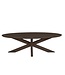 Ovale eiken eettafel met matrixpoot en Deense rand – 220 x 110 cm, 3 cm dik