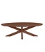 Ovale eiken eettafel met matrixpoot en Deense rand – 200 x 110 cm, 4 cm dik
