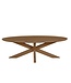 Ovale eiken eettafel met matrixpoot en Deense rand – 200 x 110 cm, 4 cm dik
