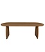 Ovale eiken eettafel met boogpoot en afgeronde rand – 260 x 110 cm, 4 cm dik