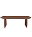 Ovale eiken eettafel met boogpoot en afgeronde rand – 240 x 100 cm, 4 cm dik