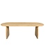 Ovale eiken eettafel met boogpoot en afgeronde rand – 220 x 100 cm, 3 cm dik