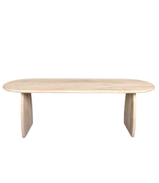 Wolff Houtbewerking Ovale eiken eettafel met boogpoot en afgeronde rand – 160 x 90 cm, 4 cm dik