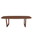 Bootvormige eiken eettafel met sledepoot en Deense rand – 220 x 110 cm, 4 cm dik