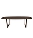 Bootvormige eiken eettafel met sledepoot en Deense rand – 200 x 110 cm, 4 cm dik