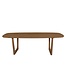 Bootvormige eiken eettafel met sledepoot en Deense rand – 200 x 110 cm, 4 cm dik