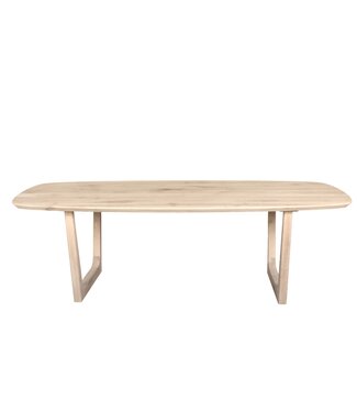 Wolff Houtbewerking Bootvormige eiken eettafel met sledepoot en Deense rand – 200 x 110 cm, 4 cm dik