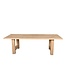 Rechthoekige eiken eettafel met trapeziumpoot en boomstamrand – 300 x 110 cm, 4 cm dik