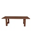 Rechthoekige eiken eettafel met trapeziumpoot en boomstamrand – 260 x 110 cm, 4 cm dik