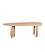 Organische eiken eettafel met boogpoot en cilinderpoten en Deense rand – 300 x 110 cm, 3 cm dik