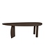 Organische eiken eettafel met boogpoot en cilinderpoten en Deense rand – 240 x 110 cm, 4 cm dik