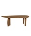 Organische eiken eettafel met boogpoot en cilinderpoten en Deense rand – 240 x 110 cm, 4 cm dik