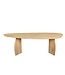 Organische eiken eettafel met boogpoot en Deense rand – 300 x 110 cm, 3 cm dik