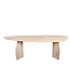 Organische eiken eettafel met boogpoot en Deense rand – 300 x 110 cm, 3 cm dik