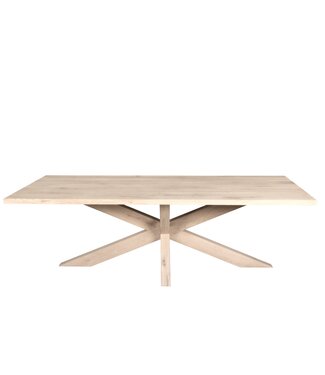 Wolff Houtbewerking Rechthoekige eiken eettafel met matrixpoot en rechte rand – 200 x 100 cm, 4 cm dik