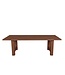 Rechthoekige eiken eettafel met trapeziumpoot en rechte rand – 292 x 110 cm, 4 cm dik